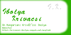 ibolya krivacsi business card